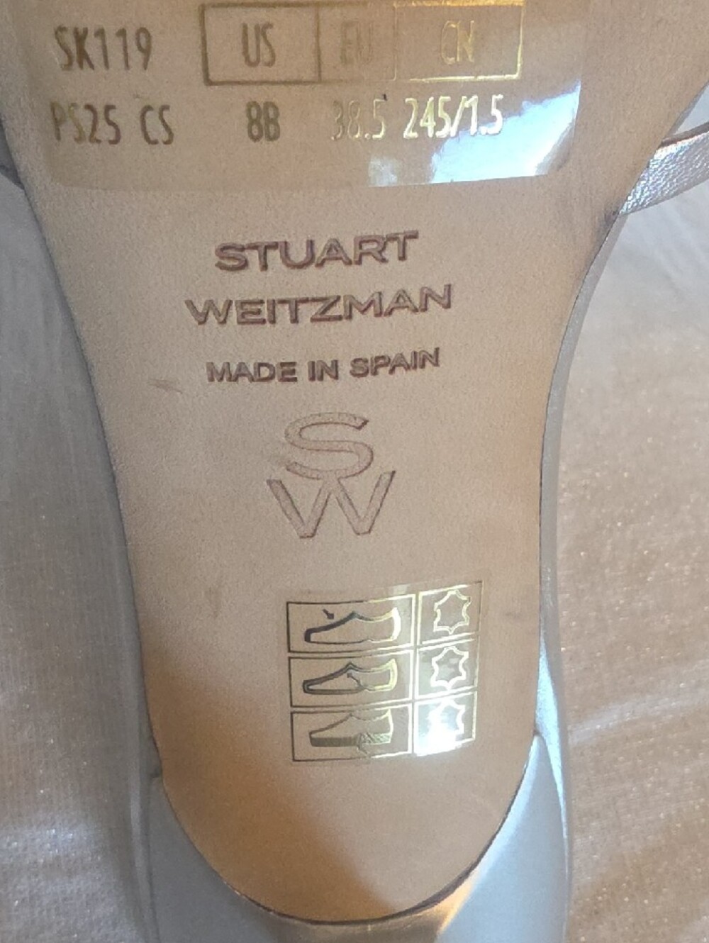 Stuart Weitzman Felicity Slide Metallic Silver Knot-Front Kitten Heel Mules 8 - Picture 9 of 16